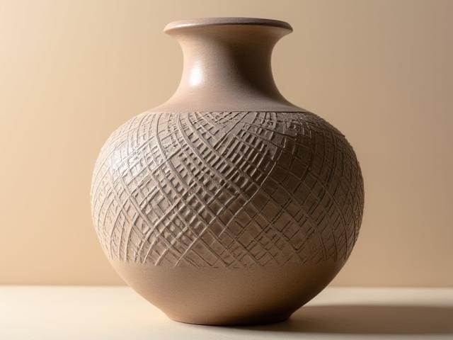 Eine elegante Vase mit fraktalen Mustern, inspiriert von Fraktalgeometrie.